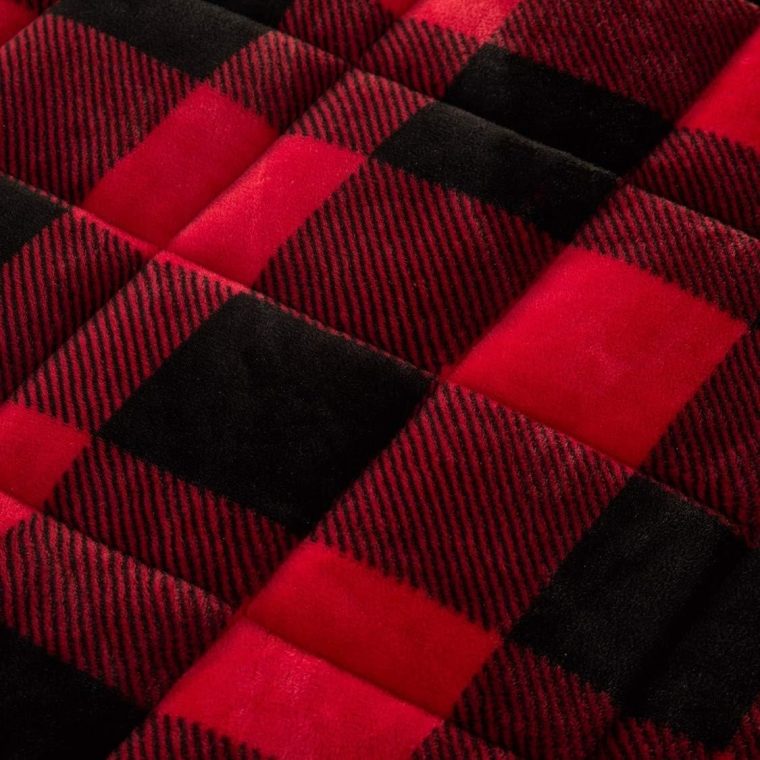 Super Soft Red Buffalo Plaid Weighted Blanket - 15 lbs, 48" x 72", Cozy Comfort for Restful Sleep - Image 5