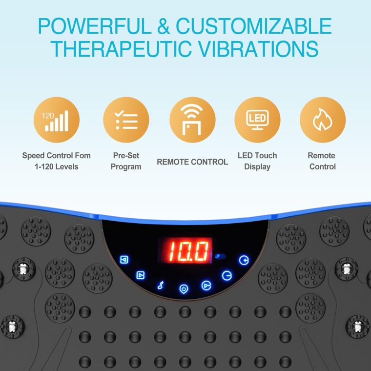 AXV Vibration Plate Exercise Machine Whole Body Workout Portable Mini Vibrate Fitness Platform Lymphatic Drainage Machine for Weight Loss Shaping Toning Wellness Home Gyms Workout (Mini) - Image 6
