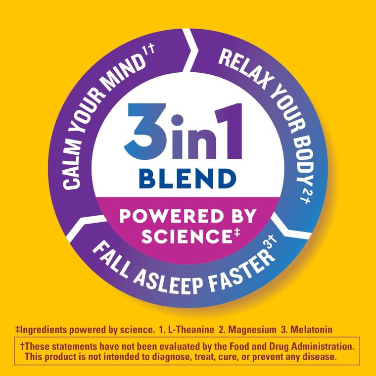 Nature Made Wellblends Sleep and Recover, Sleep Aid with Melatonin 3mg to Support Restful Sleep, plus L theanine 200mg and Magnesium Citrate, 44 Gummies - Image 2