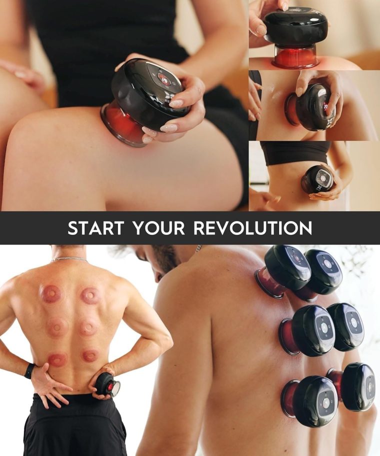 REVO The Original 4-in-1 Smart Cupping Therapy Massager, Red Light Therapy for Targeted Pain Relief, Knots, Aches, Muscle Soreness, Circulation & Tighter Skin, Portable Cupping Kit - Image 5