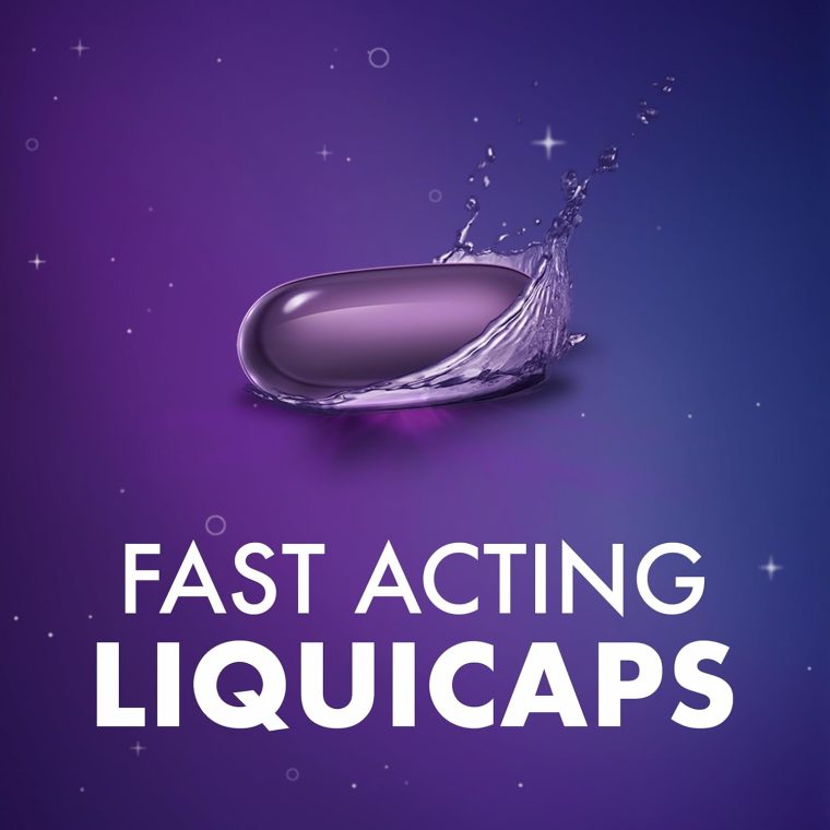 ZzzQuil LiquiCap Sleep Aid, Diphenhydramine 25mg HCl, Sleep Aids for Adults, Nighttime Sleep Aid, 72 LiquiCaps - Image 3