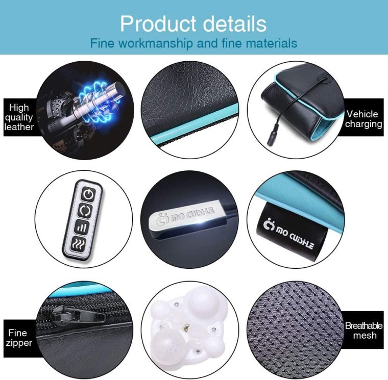 Mo Cuishle Shiatsu Back Shoulder and Neck Massager with Heat, Electric Deep Tissue 4D Kneading Massage, Best Gifts for Women Men Mom Dad, Fathers Day, Mothers Day, Christmas Gifts - Image 9