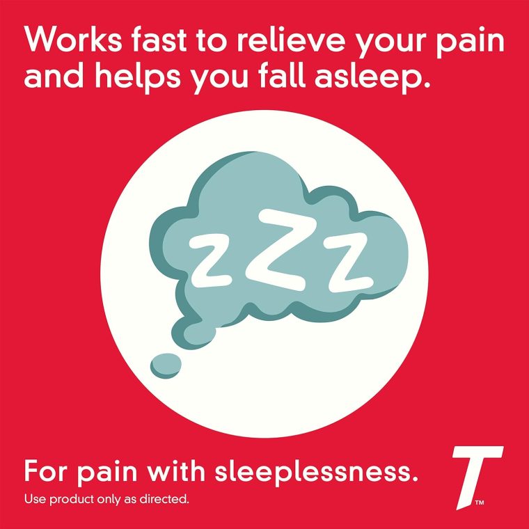 Tylenol PM Extra Strength Nighttime Pain Reliever & Sleep Aid Caplets, 500 mg Acetaminophen & 25 mg Diphenhydramine HCl, Relief for Nighttime Aches & Pains, Non-Habit Forming, 100 ct - Image 3