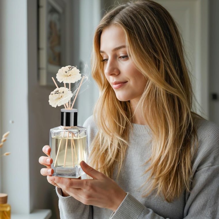 Reed Diffuser Making Kit- DIY Flower Reed Diffuser Set for Home with Essential Oil, Sticks, Glass Bottle, Air Fresheners for Home Office Bathroom Shelf Aromatherapy Decor Gifts for Women & Men - Image 5