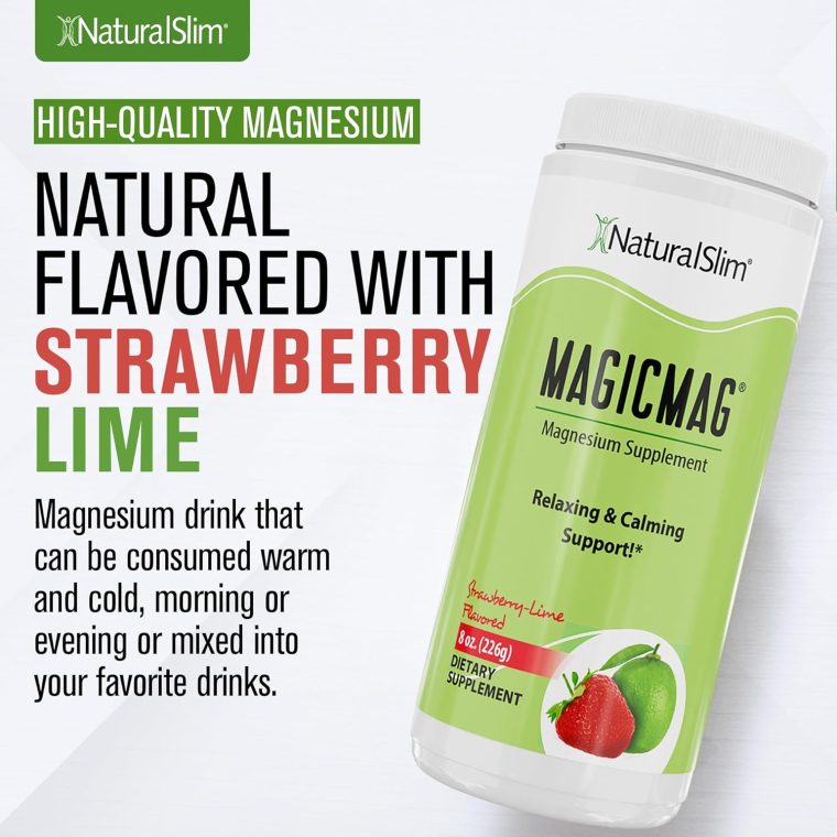 NaturalSlim Magicmag Pure Magnesium Citrate Powder – Stress, Constipation, Muscle, and Heart Support | Natural Strawberry & Lime Flavored Magnesium Supplement - 8oz Drink Mix (2 Pack) - Image 3