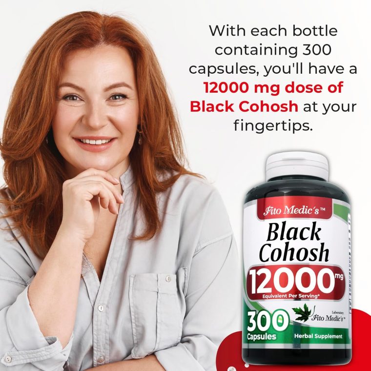 FITO MEDIC'S Black Cohosh Root Extract 12000 mg Equivalent, Herbal Supplement for Women, 300 Capsules - Image 4
