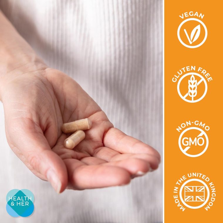 Health & Her Perimenopause Mind+ Cognitive Function Support, for Early Stage of Menopause, Mental Energy, Supplements for Women with Vitamins, Gluten-Free, Non-GMO, Vegan (30 ct - 1 Month) - Image 5