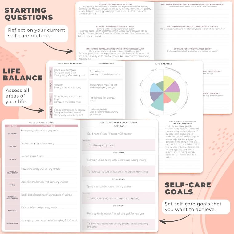 Clever Fox Self-Care Journal PRO – Wellness & Daily Reflection Notebook – Mental Health, Meditation & Mood Journal for Women, 7x10” (Peach Pink) - Image 4