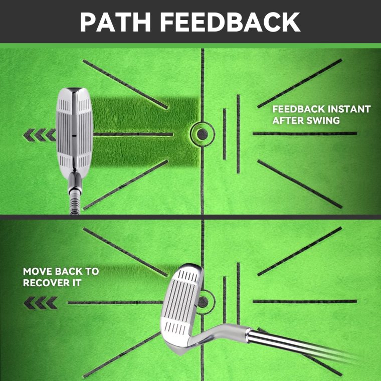 Golf Hitting Mat,Golf Training Mat for Swing Path Feedback Detection Batting, Extra Replaceable Golf Practice Mat 16"x12", Golf Gifts for Men Women for Home Indoor Outdoor - Image 2