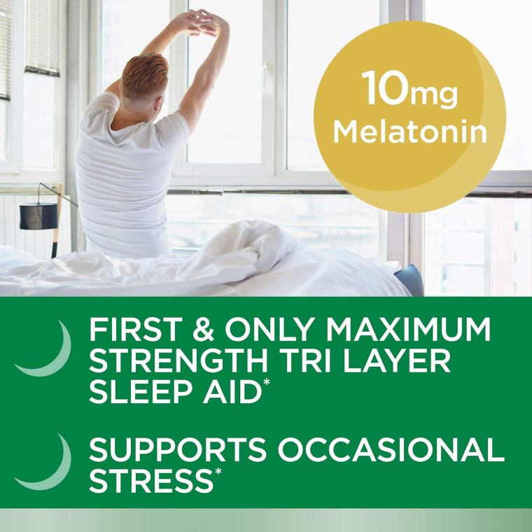 Nature's Bounty Stress Support Melatonin by Sleep3, 10mg, Tri-Layered Tablets, 56 Count - Image 3