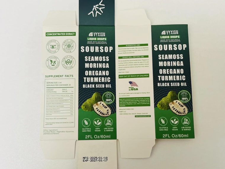 Soursop Bitters Liquid Drops 10 in 1 with Sea Moss, Moringa, Turmeric, Black Seed Oil, Oregano, Ashwagandha | Herbal Extracts for Overall Health-Enhancing | Vegan, Non-GMO | 2 Fl Oz - Image 8
