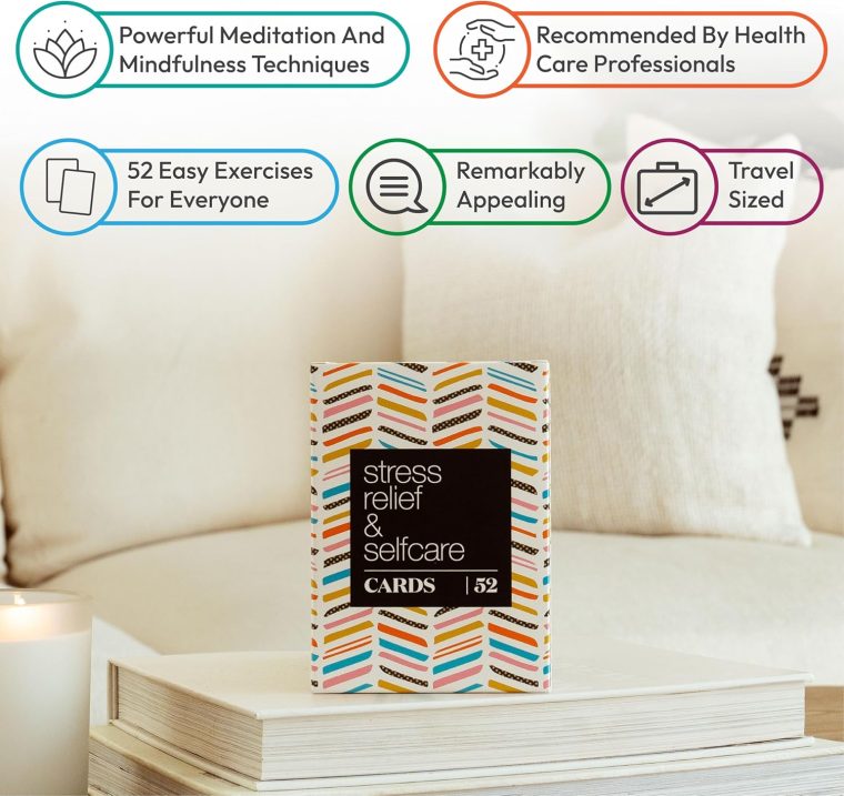 Allura & Arcia 52 Stress Less & Self Care Cards - Mindfulness & Meditation Exercises - Anxiety Relief & Relaxation - Image 4