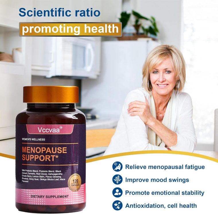 40-in-1 Menopause Support for Women – Hormonal Balance, Hot Flash & Mood Relief – Black Cohosh, DIM, Maca, Red Clover, Probiotics, B6, D3 & More – Vegan, 120 Capsules - Image 5
