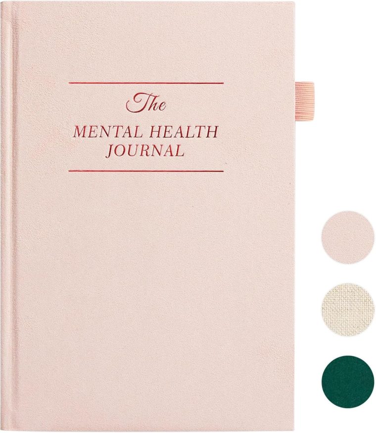 Mental Health Journal for Women and Men - Anxiety & Guided Journal with Mood & Habit Tracker - Take 5 Minuets Everyday - 91 Days Self Care Journal with Prompts, Pink