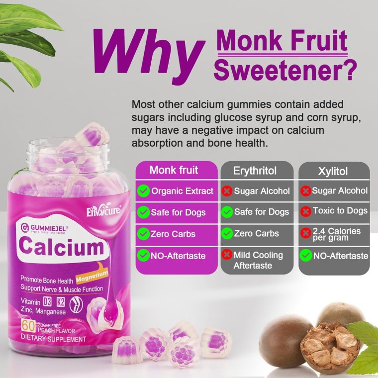Sugar Free Calcium Citrate Gummies for Women & Men 1000mg, Vitamin D3 K2, Magnesium, Zinc, Boron, Manganese, Copper, Ultimate Absorption Calcium Supplements for Bone, Muscle & Immune - Vegan, 60 Count - Image 7