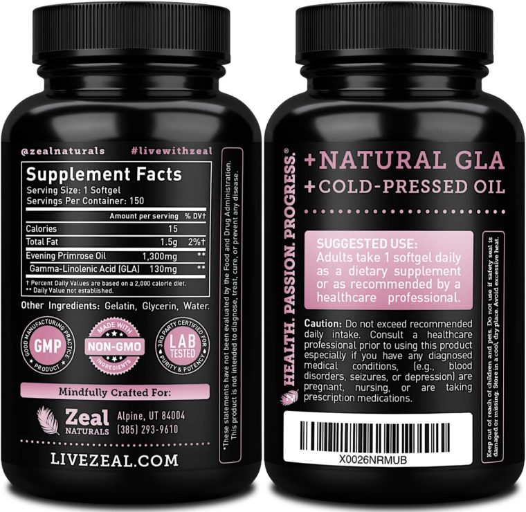 Evening Primrose Oil Capsules (150 Liquid Softgels | 1300mg) Premium Evening Primrose Oil – Natural-Sourced Hormone Support Supplement for Women - Cold Pressed w. 10% GLA - Image 2