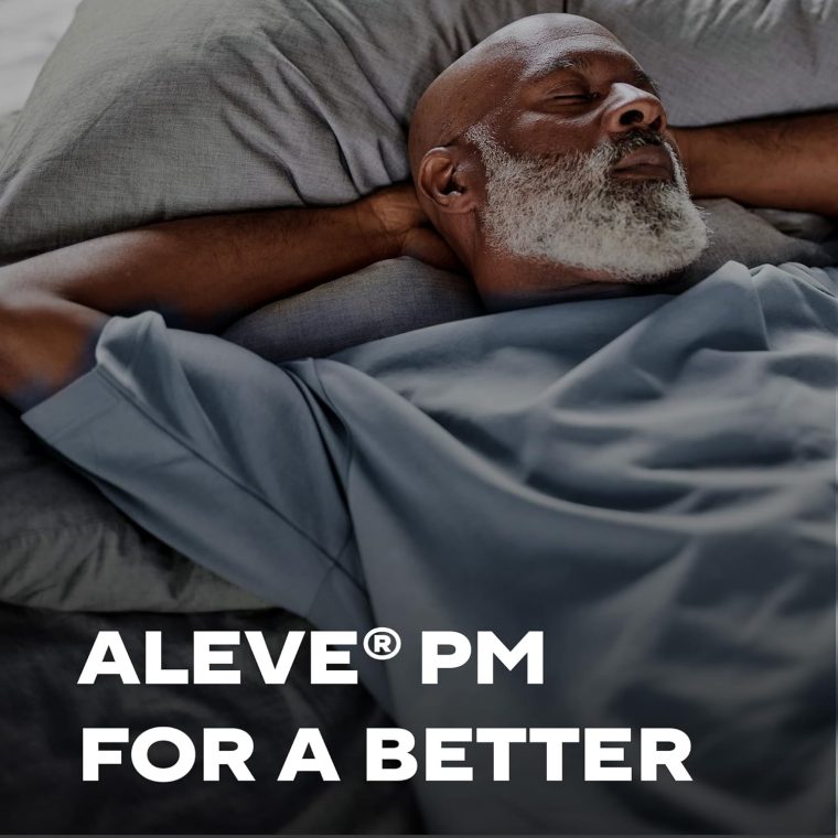 Aleve PM Sleep Aid Plus Pain Reliever Caplets, Naproxen Sodium & Diphenhydramine HCl, Nighttime, 120 Count - Image 2