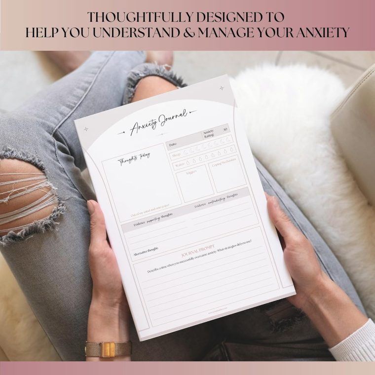 Anxiety Relief Workbook & CBT Therapy Notebook - Guided Prompts, Mental Health Wellness Journal - A5 Lux - Image 6