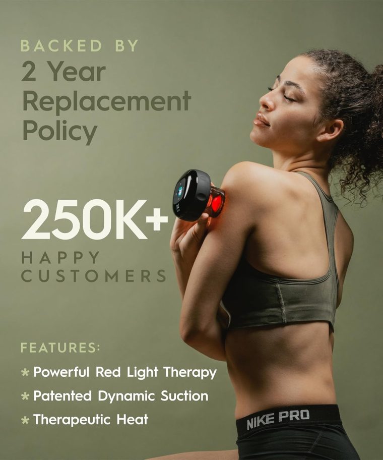 REVO The Original 4-in-1 Smart Cupping Therapy Massager, Red Light Therapy for Targeted Pain Relief, Knots, Aches, Muscle Soreness, Circulation & Tighter Skin, Portable Cupping Kit - Image 3