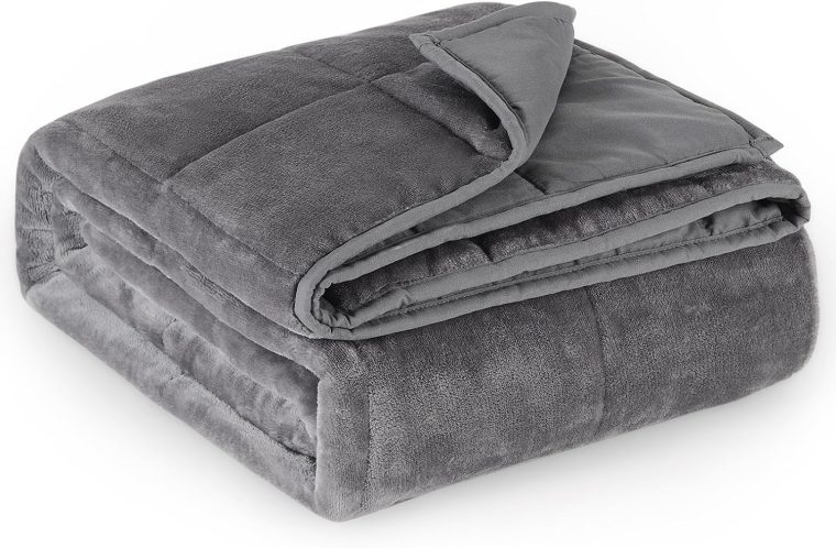 Uttermara Weighted Blanket 15 pounds Twin Size, Cooling and Warm Heavy Blanket for Adults All-Season with Warm Flannel and Cold Brushed Fabric Soft Breathable, 48"x72" Dark Grey