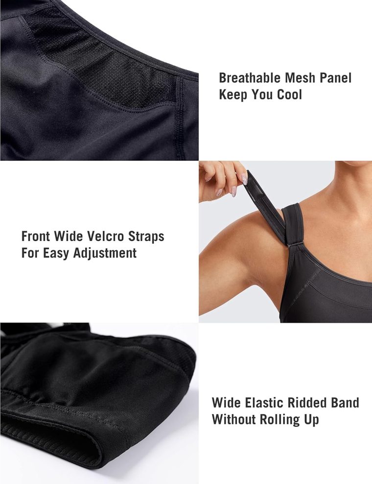 SYROKAN Front Adjustable Sports Bras for Women High Impact Wirefree Comfort No Bounce Support Workout Running Bra - Image 4