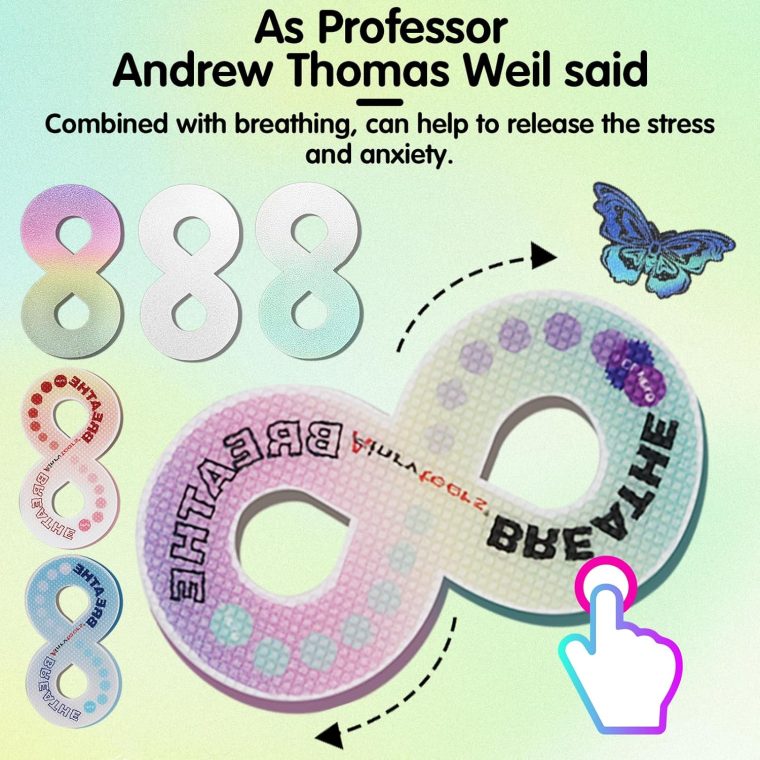 42 Pierces Calm Stickers for Anxiety Sensory Anti Stress Tactile Textured Combined with Breathing Exercise Fidget Strips Suitable and Adults (Mixed Loading) - Image 2