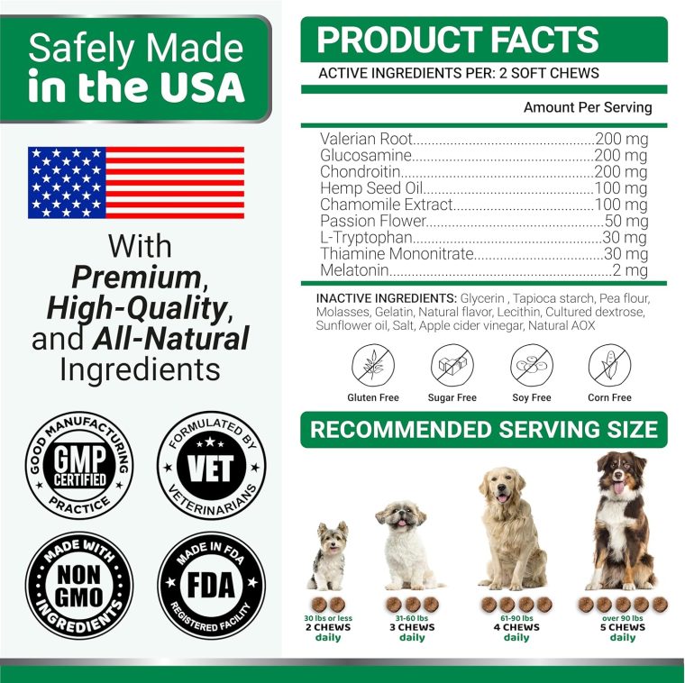 Hemp Calming Chews for Dogs - Advanced Dog Calming Chews - 170 Treats - Anxiety Relief Treats - Hemp Oil - Separation Aid, Stress, Hip and Joint Supplement for Canine Health Support - Beef Flavor - Image 6