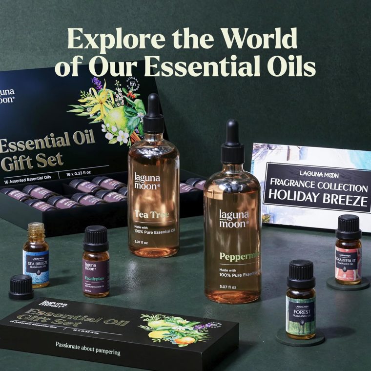 Lagunamoon Essential Oils Set, Top 20 Gift Set Oils for Diffusers, Humidifiers, Aromatherapy, Candle Making Scents, Cars & Home Products, Peppermint, Tea Tree, Lavender, Eucalyptus, Lemongrass (10mL) - Image 9