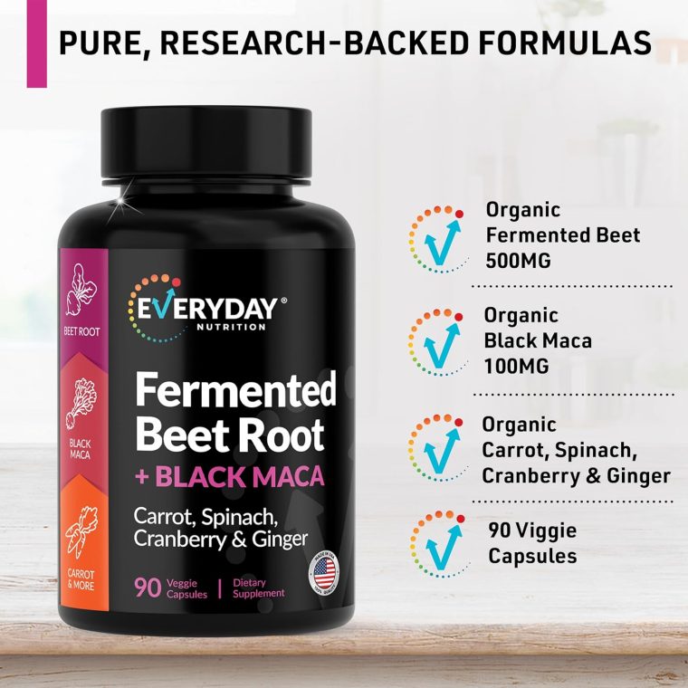 Organic Fermented Beet Root, Black Maca, Carrot, Spinach, Cranberry, Ginger |Enhanced Overall Health for Women & Men | Made in USA | 90 Veggie Capsules - Image 5
