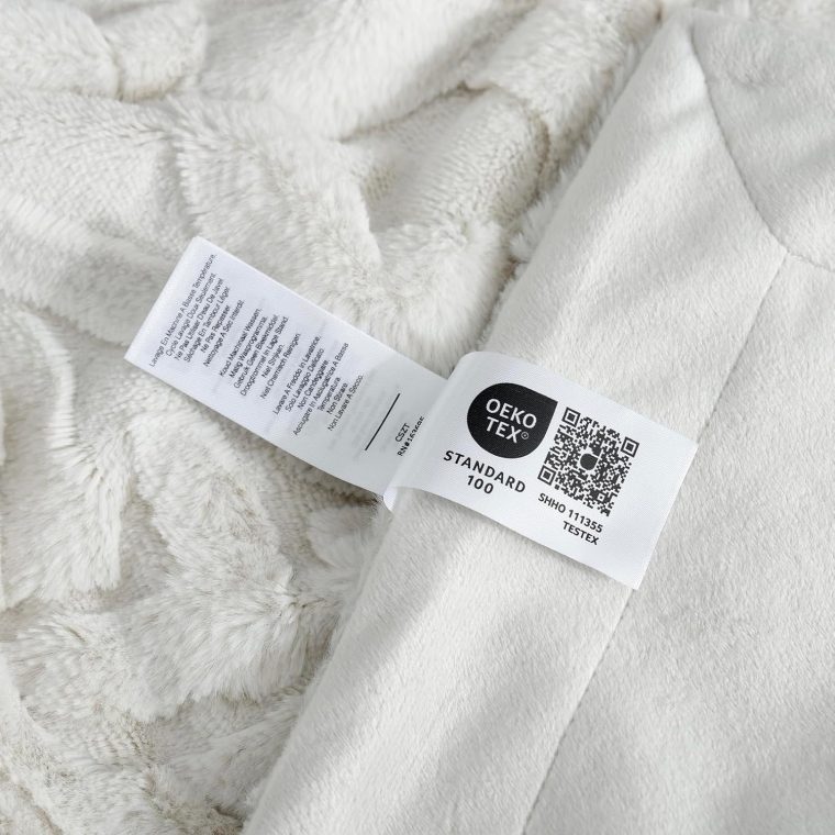 Cozy Bliss Faux Fur Throw Blanket for Couch, Jacquard Fuzzy Plush Soft Thick Winter Throw Blanket for Sofa Bed Living Room Bedroom，60"x80" Beige - Image 7