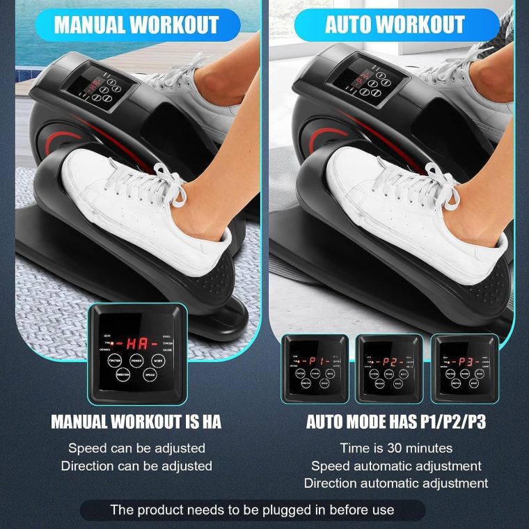 ANCHEER Under Desk Elliptical Machine - Quiet Pedal Exerciser for Seniors, Office & Home, Low-Impact Seated Leg Workout Equipment, Smart LCD Display, Remote Control - Image 4