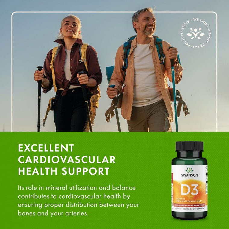 Swanson Vitamin D3 - Vitamin Supplement Promoting Bone Health & Immune System Support - Natural Support for Calcium Distribution & Absorption - (250 Softgels) - Image 6