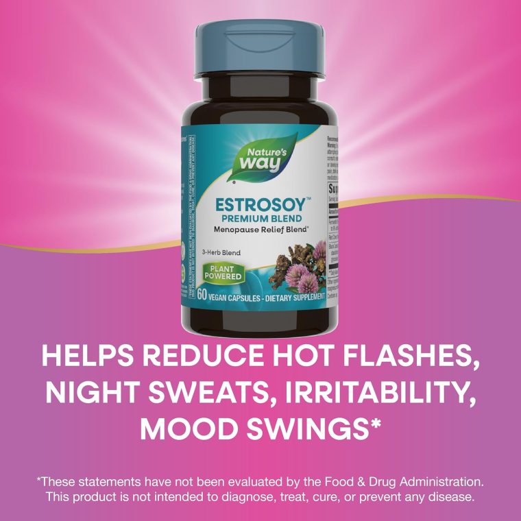Nature's Way EstroSoy, Menopause Relief Blend*, Helps Relieve Menopausal Symptoms*, Black Cohosh, Red Clover, and Fermented Soy, 60 Vegan Capsules - Image 4