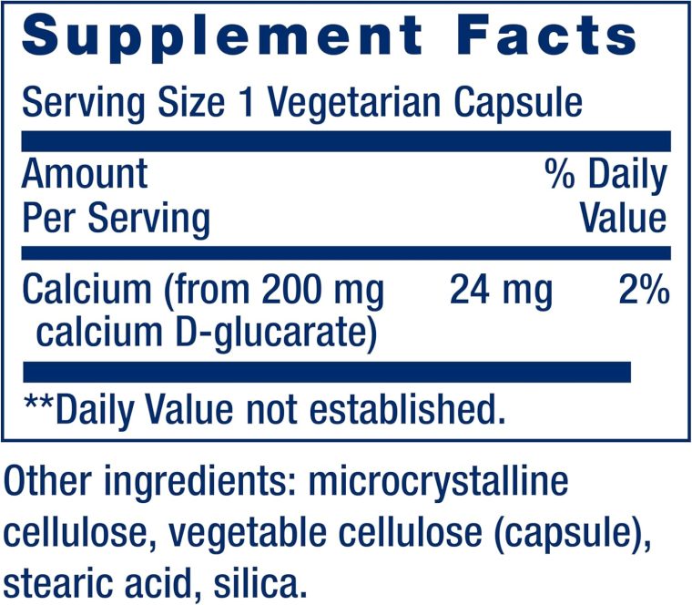 Life Extension Calcium D-Glucarate, 200 mg - Supports Detoxification, Helps Flush Out Unwanted Compounds – Gluten-Free, Non-GMO, Vegetarian – 60 Capsules - Image 3