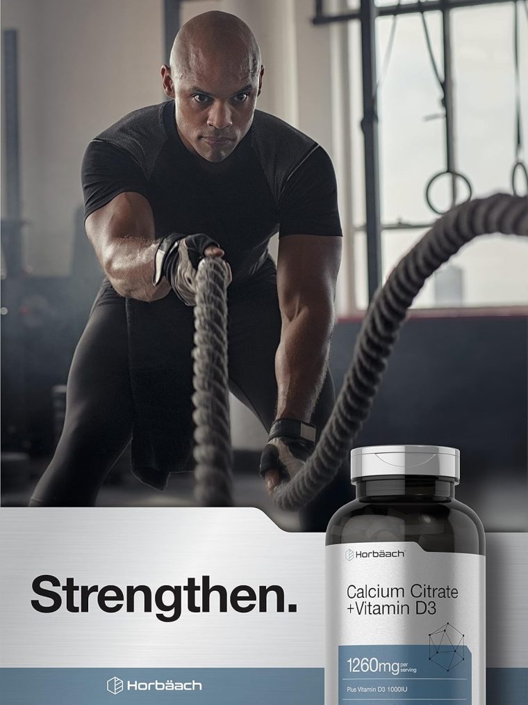 Horbäach Calcium Citrate with Vitamin D3 | 1260 mg | 250 Caplets | Vegetarian, Non-GMO, Gluten Free Supplement - Image 6