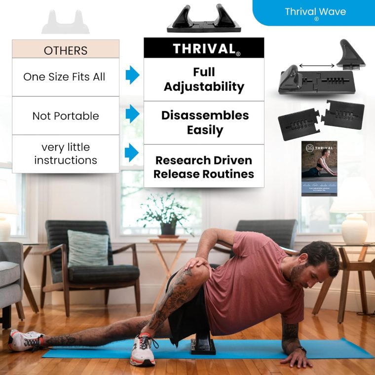 Thrival Wave - Fully Adjustable Psoas Muscle Release Tool for QL, Hip Flexor, Back, Hamstring, Glute, Iliacus, and Neck Pain - Trigger Point and Myofascial Release Tool - Carbon Black - Image 4
