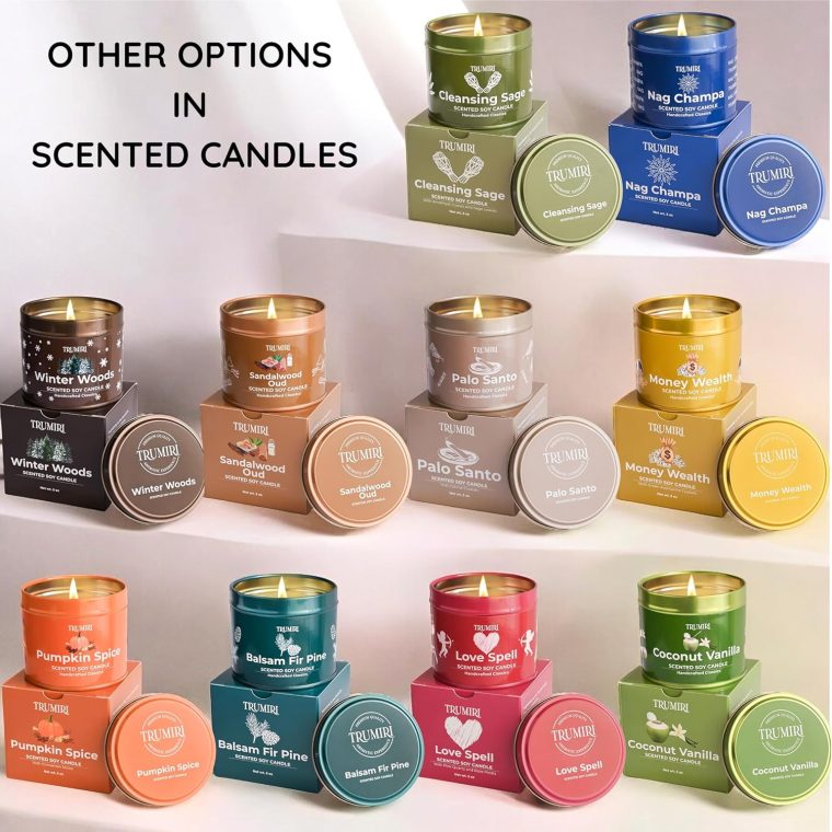 Sage Candle for Cleansing House Negative Energy Smudge Kit - 5oz Soy Wax Natural Clean Organic Non Toxic - Aromatherapy Spiritual Meditation Gifts - Long Lasting Highly Scented Candel with Crystals - Image 3