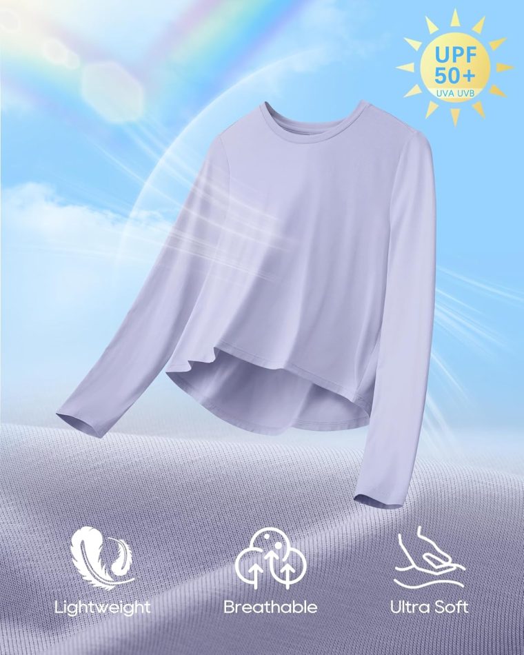 G4Free Long Sleeve Workout Tops for Women Sun Shirts Crop Tops UPF 50+ Hiking Running Athletic Lightweight - Image 5
