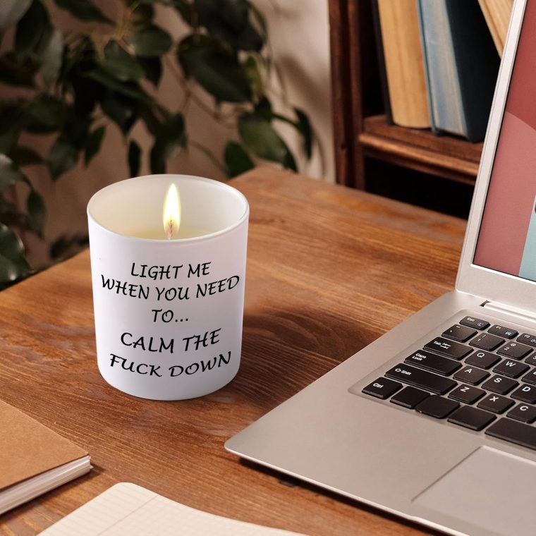 Candles Gifts for Women Funny Unique Stress Relief Relaxation Relaxing Christmas Birthday Gifts for Her Sister Best Friend Bestie Girlfriend Wife Mom Novelty Lavender Scented Soy Candle - Image 3