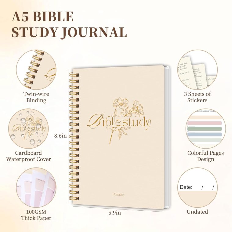 Bible Study Journal - Church Notes Journal - Soap Bible Study Notebook for Women - Bible Notebooks for Note Taking - Based Religious Gifts - Image 5