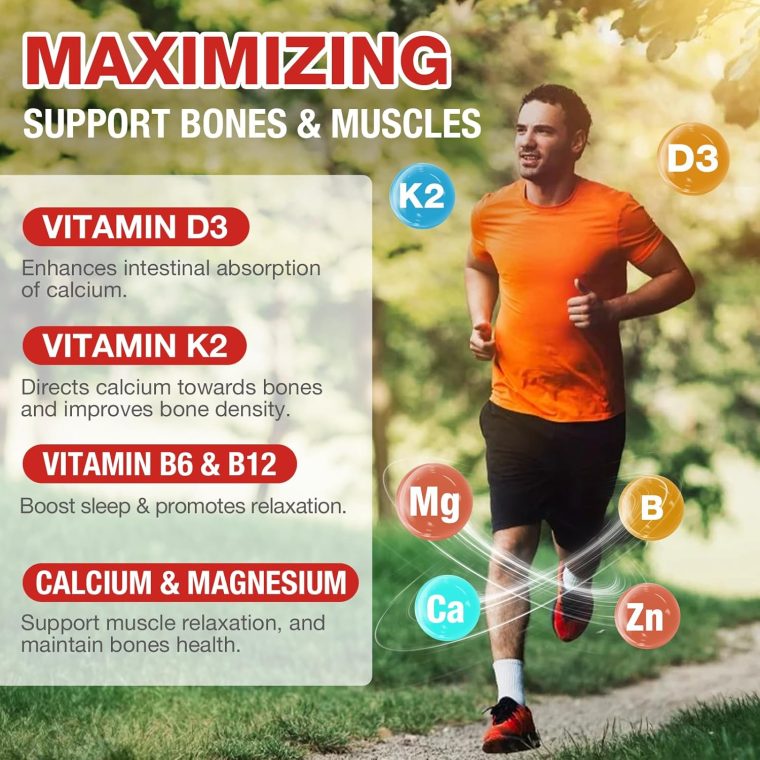 Calcium Citrate Gummies - 1200mg Calcium Gummies with Magnesium Zinc Vitamin D3,K2, B6, B12 for Bone, Muscle, Joints, Immune Support, High Absorption Calcium Supplements for Women & Men 2 Packs - Image 4