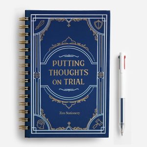 Putting Thoughts on Trial, 2025 CBT-Inspired Fun Courtroom-Style Journal to Challenge Unhelpful Thoughts, Build Resilience - Negative Thoughts Transformer Notebook with Free 3-Color Pen - Women & Men