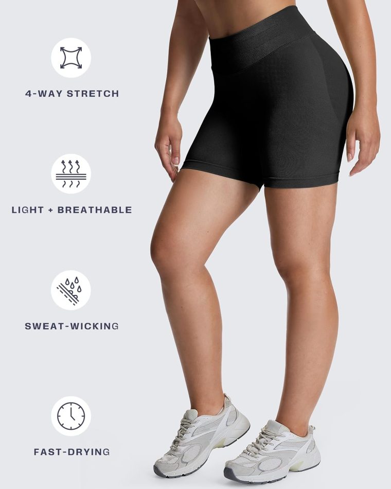 Aoxjox Seamless Workout Biker Shorts for Women Impact Hidden Scrunch Low Waisted Athletic Running Yoga Short 3.5"/4.5"/6" - Image 5