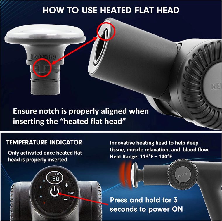 R2 PRO+ Massage Gun - Articulating Deep Tissue Back Massager with Extension Handle and 6X Heads Including Heated Attachment - Image 4
