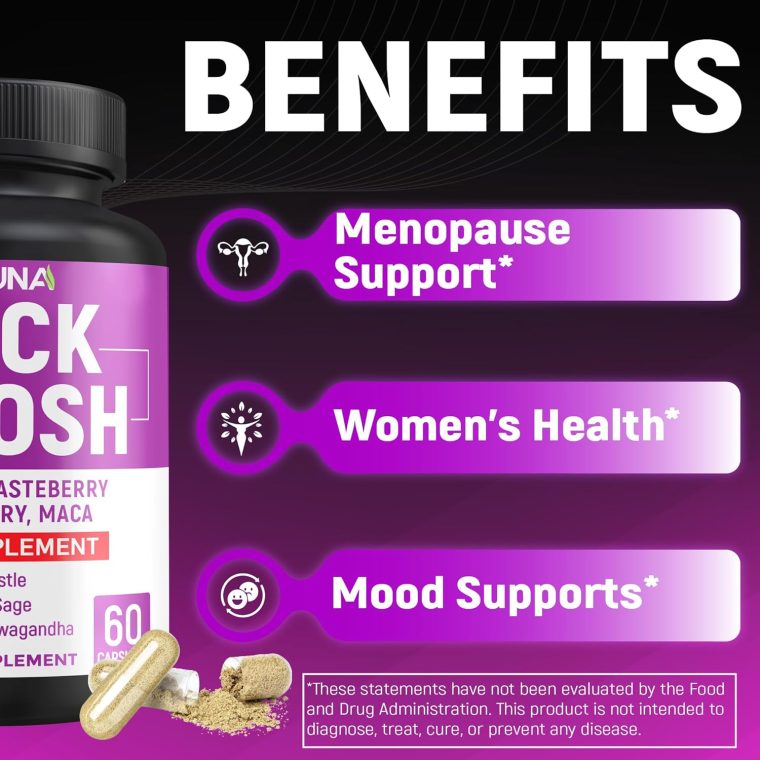 Black Cohosh Capsules with Black Cohosh, Dong Quai, Chasteberry and More - 120 Capsules for 4 Months Supply (Pack of 2) - Image 5
