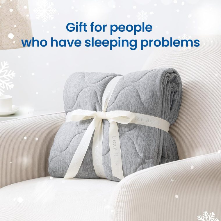Cozy Bliss Double Side Cooling Blanket for Hot Sleepers, Q-Max>0.46 Lightweight Soft Breathable All Seasons Cooling Throw for Night Sweats (Charcoal Grey, 80"x90") - Image 4