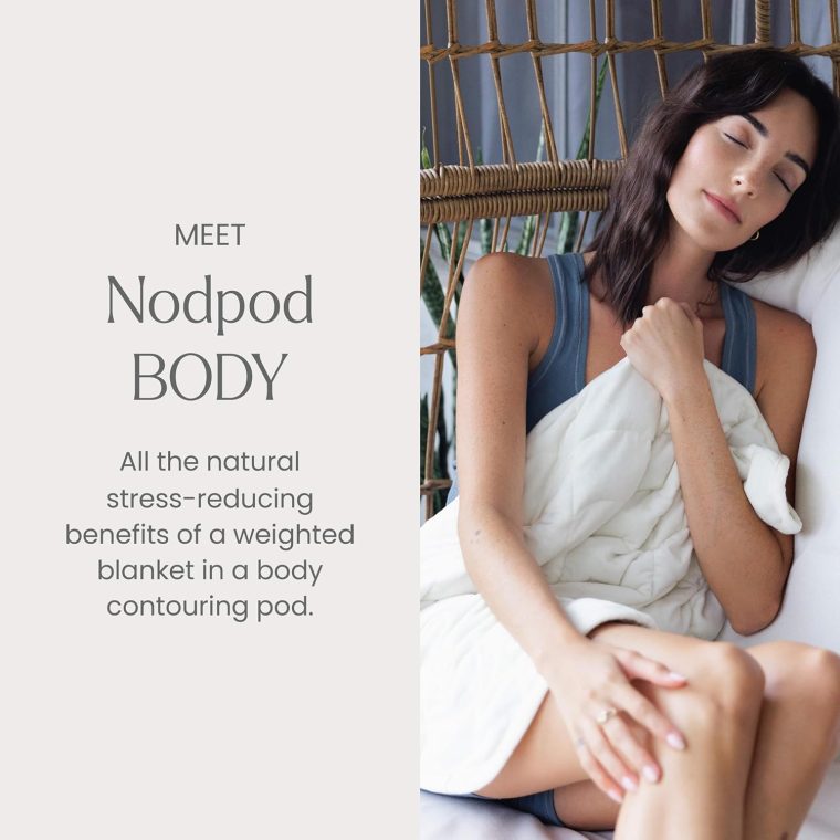nodpod Body 6.5lb Compact Weighted Blanket I Perfect for Relaxation, Lounging, Napping, Sleeping & Travel I Glass Bead Filled, Machine Washable I Bone I (29" x 24") - Image 2