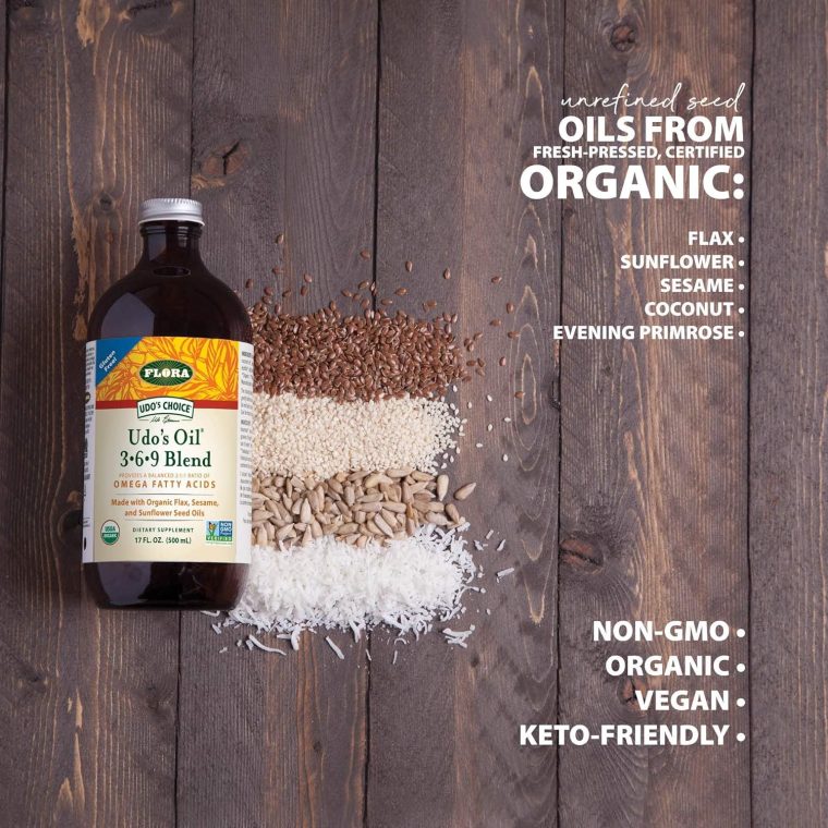 Flora Udo's Oil 3-6-9 Blend - Vegan Omega-3 & Omega-6 - Contains Organic Coconut & Flax Seed Oil - Keep Chilled - 17 fl. oz. - Image 2