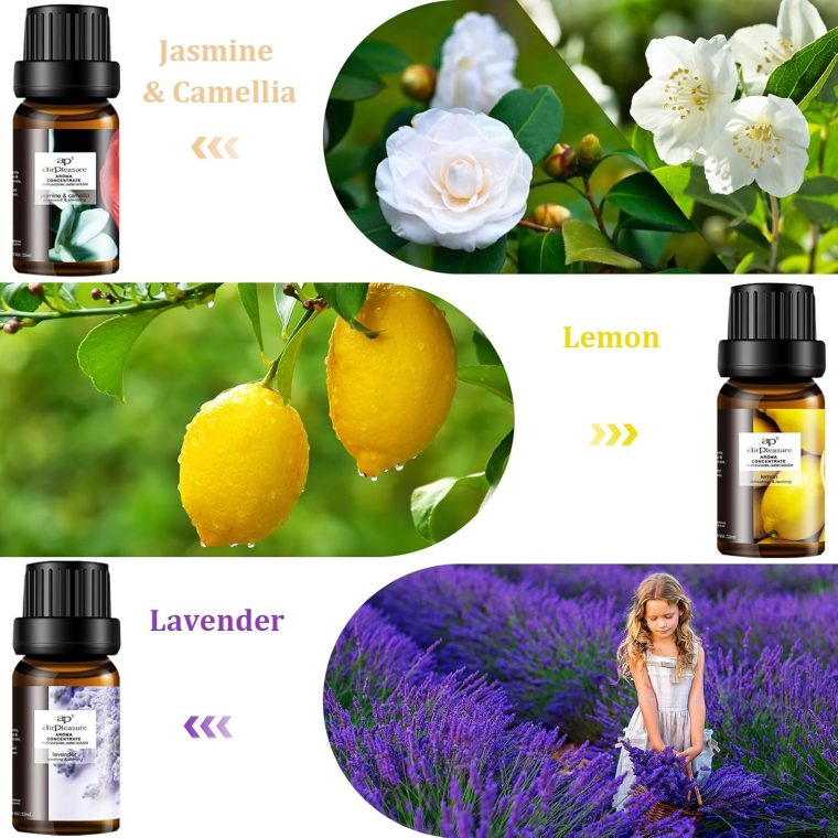 Refresh Essential Oils Set, 6x10ml Fragrance Oils Kit for Diffuser, Humidifier, Aromatherapy, Air Purifier - Orange, Breathe Easy, Citronella, Jasmine & Camellia, Lemon, Lavender - Image 4