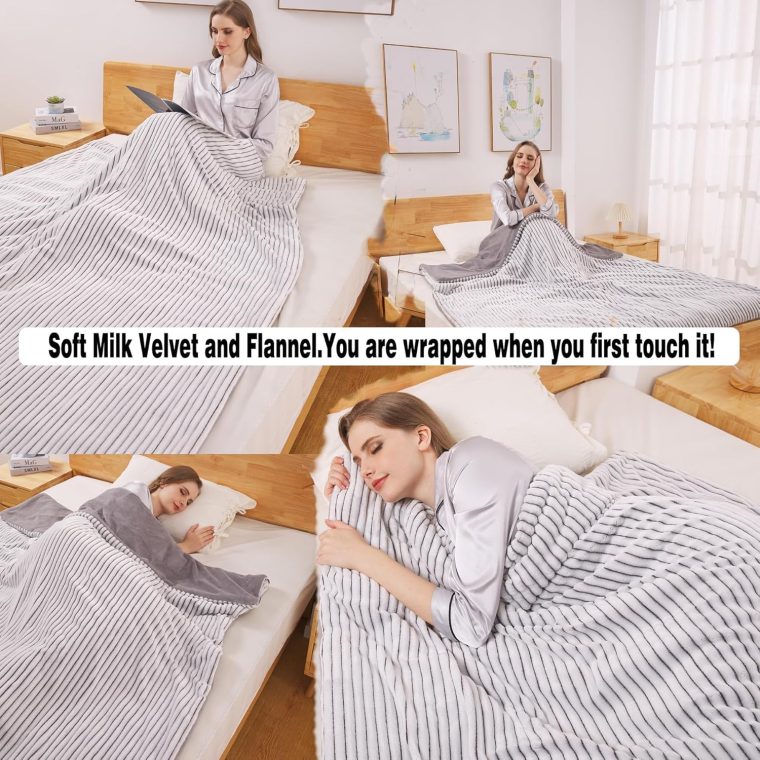 ZonLi Heated Weighted Blanket 15lbs, 60"x80" Queen Size, Weighted Electric Blanket for Adults, Heavy Blanket Fast Heating with 10 Levels, 9H Timer Setting, Soft Warm Flannel Washable with Glass Beads - Image 5